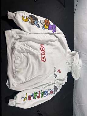 Polo G The Goat Merch White Graphic Hoodie Size Medium